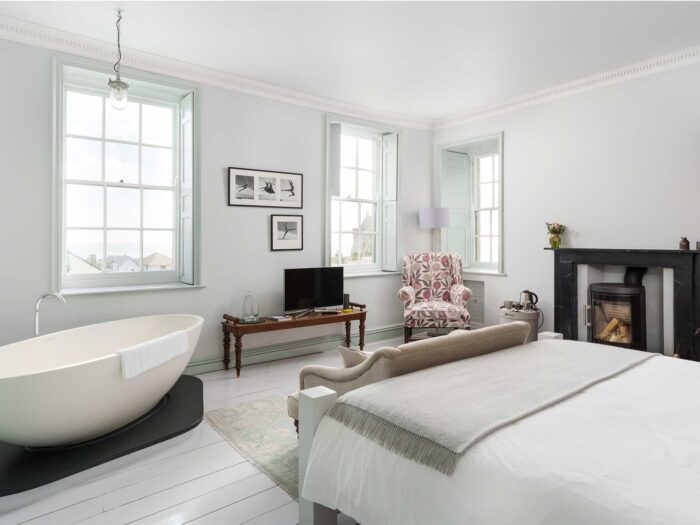 Chapel House's white-washed bedrooms down in Penzance is perfectly calming and serene
