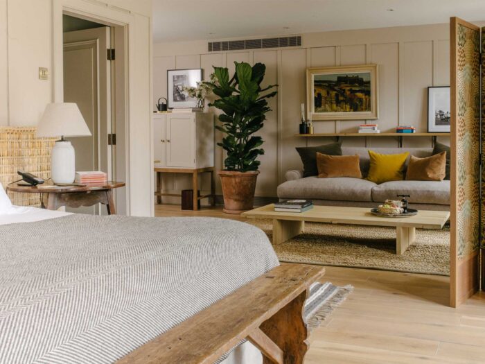 Heckfield Place's Master Bedroom is the perfect example of broken plan living