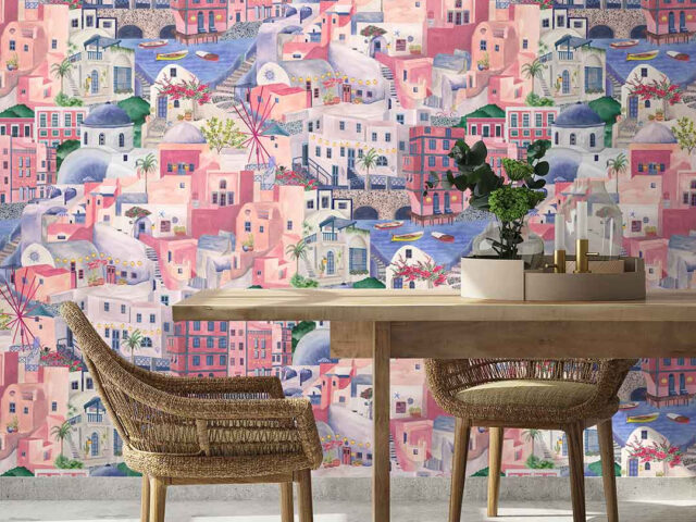 The Mediterranean Wallpaper - Lavender Rose - Brand Mckenzie