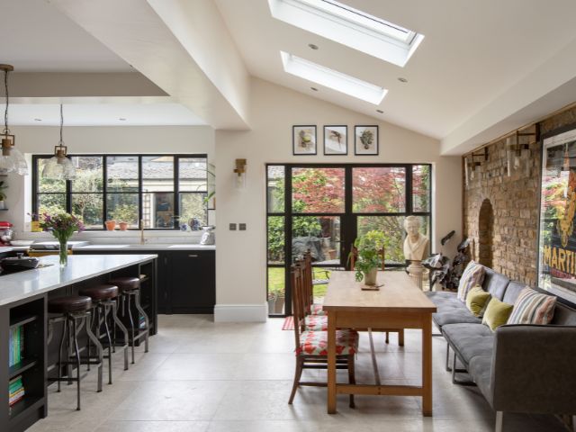 Modern kitchen in a Victorian side return extension