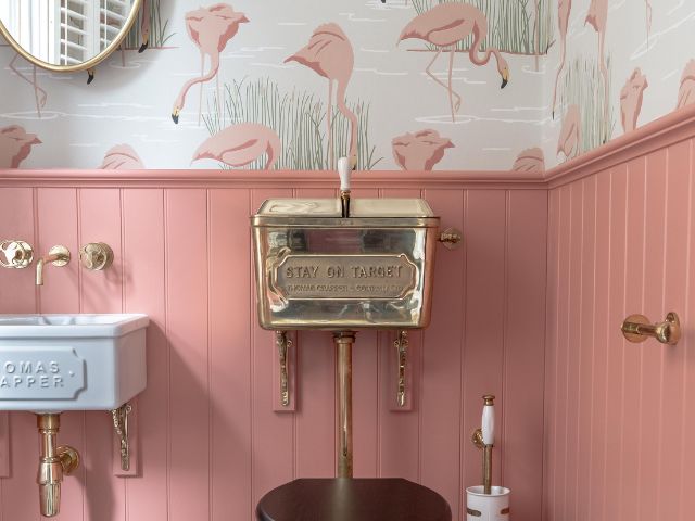 Colourful downstairs toilet