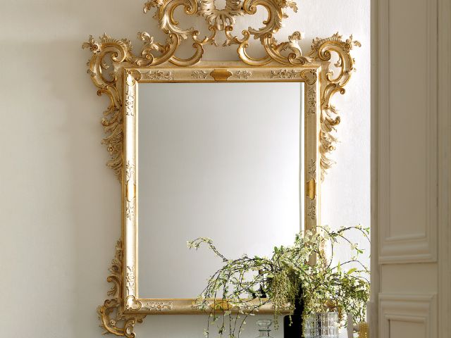 Baroque inspired gold mirror