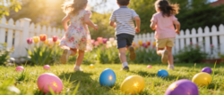 Adobe Stock children playing Easter garden with egg hunt
