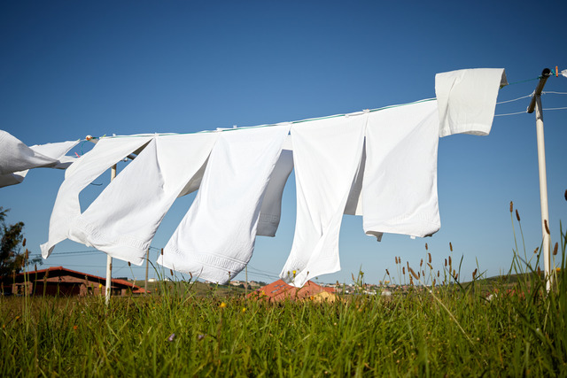 washing hanging on line clothes allergens