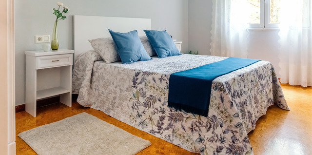 bedroom set in home staging