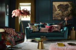 Discon interiors Harry Styles amanda holden pillow back sofa