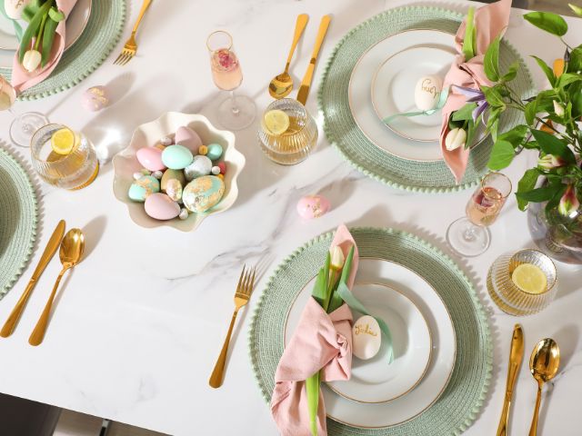 Easter pastel tablescape by Furniture And Choice