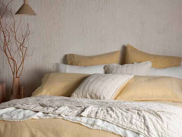 Pastel yellow bed linen by Secret Linen Store