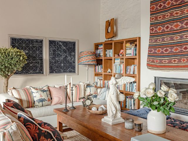 Eclectic living room with fabric artwork by MINDTHEGAP
