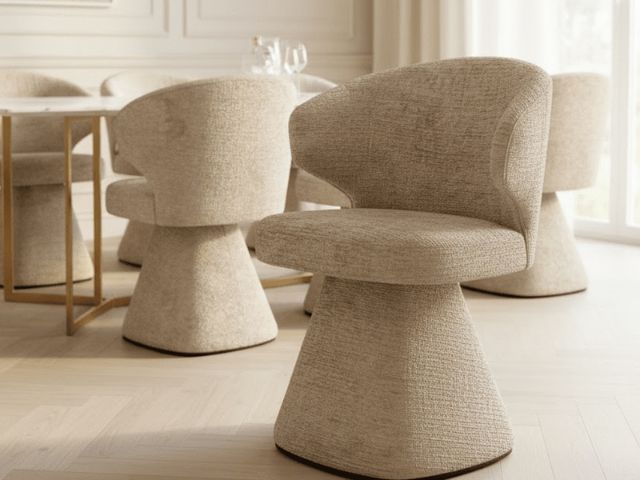 Sculptural dining chair by Rowen.