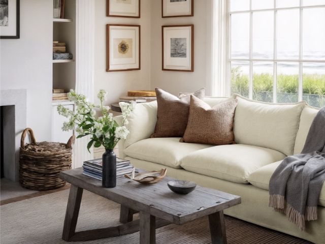 Calming neutral living room by Schplendid