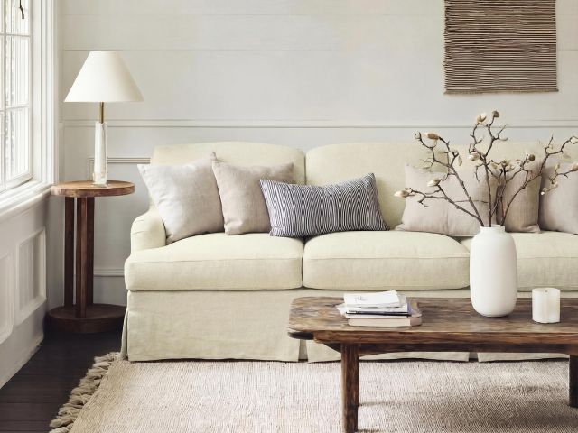 Calming neutral living room by Schplendid