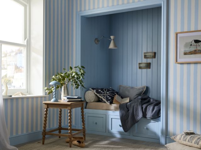 Blue and white striped snug by Earthborn