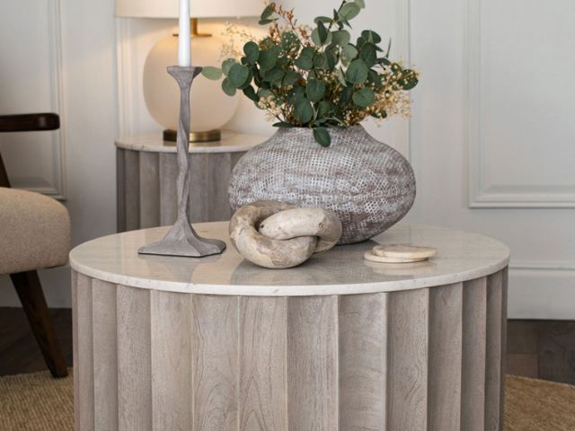 Travertine styled coffee table
