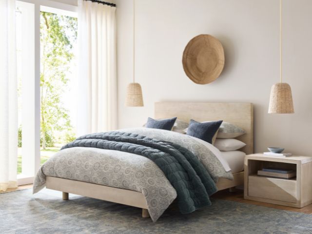 Calming bedroom by Pottery Barn UK