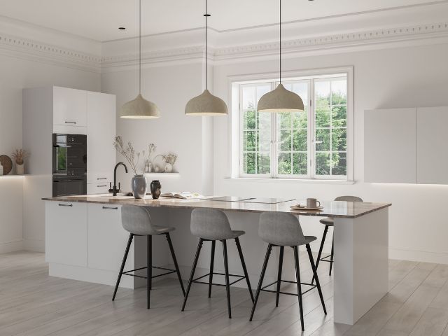Sleek white kitchens KUBE Kitchens