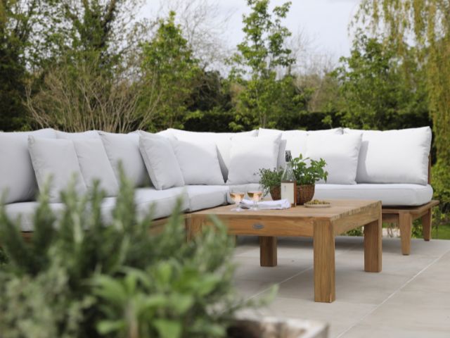 Outdoor sofa and fire pit by Ruma