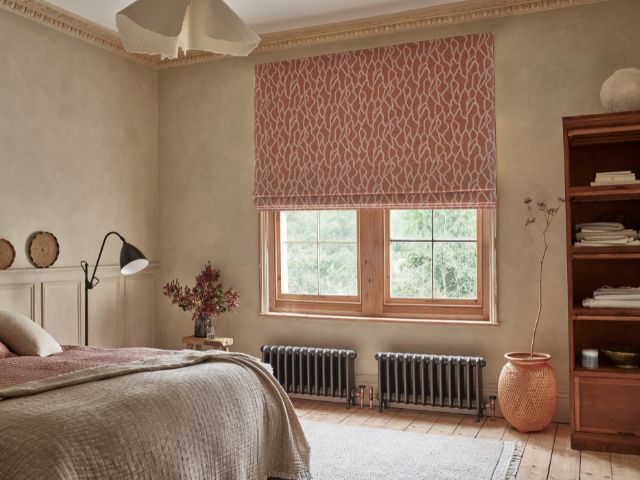 Calming bedroom with warm colours