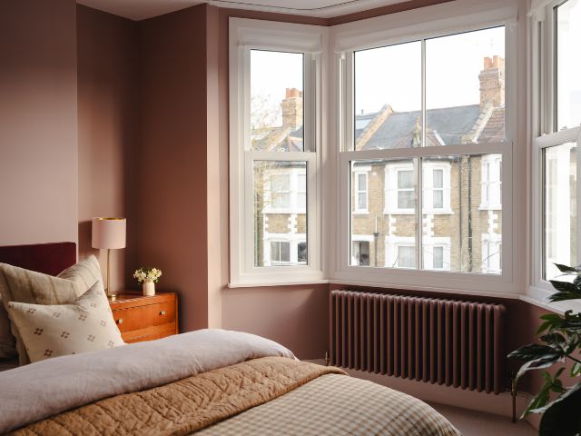 Calming bedroom with feature radiator