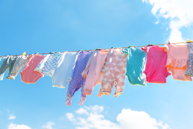 washing drying on the line