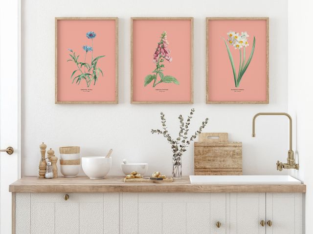Beach art in a summer kitchen