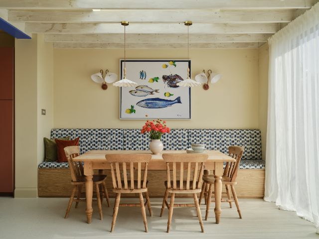 Banquette seating in a kitchen