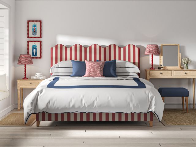 Striped headboard