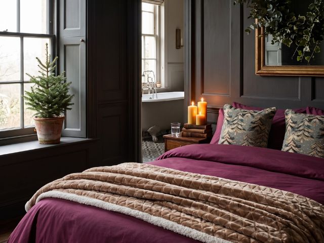 Jewel toned bedroom