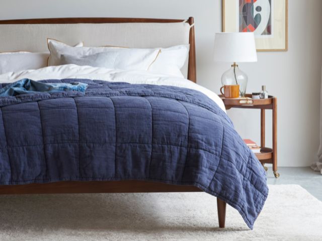 Denim bedspread by Loaf