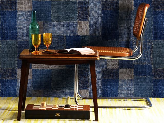 denim patchwork wallpaper